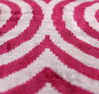Luxury Silk Velvet Pillow 16x24 – Handmade Fuchsia & Ivory Concentric Lumbar Cushion