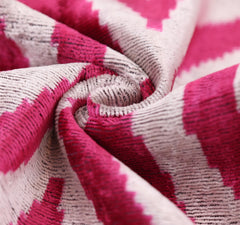 Luxury Silk Velvet Pillow 16x24 – Handmade Fuchsia & Ivory Concentric Lumbar Cushion