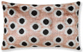 Taupe Polka Dot Silk Velvet Lumbar Pillow 16x24 | Handmade Designer Accent Pillow