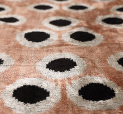 Taupe Polka Dot Silk Velvet Lumbar Pillow 16x24 | Handmade Designer Accent Pillow