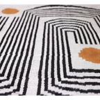 Modern Geometric Silk Velvet Pillow 20x20 | Handmade Black & Ivory Designer Cushion