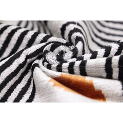 Modern Geometric Silk Velvet Pillow 20x20 | Handmade Black & Ivory Designer Cushion