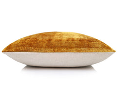 Golden Silk Velvet Throw Pillow 20x20 | Handmade Solid Color Luxury Accent Pillow