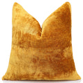 Golden Silk Velvet Throw Pillow 20x20 | Handmade Solid Color Luxury Accent Pillow