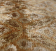 Champagne Ikat Silk Velvet Throw Pillow 20x20 | Handmade Neutral Luxury Accent Pillow