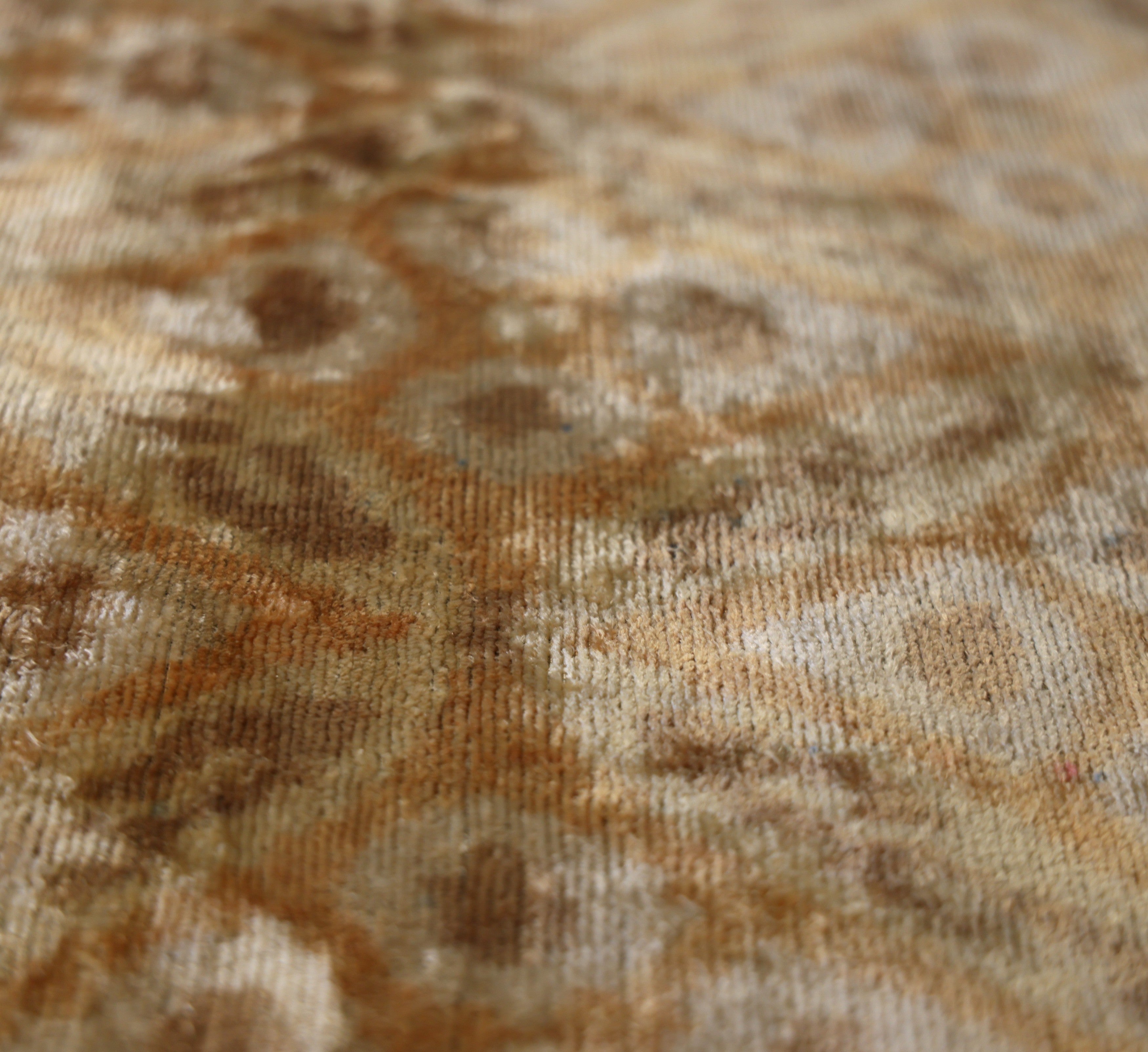 Champagne Ikat Silk Velvet Throw Pillow 20x20 | Handmade Neutral Luxury Accent Pillow