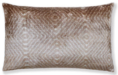 Champagne Diamond Silk Velvet Lumbar Pillow 16x24 | Handmade Neutral Designer Accent Pillow