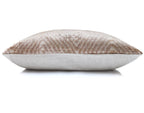 Champagne Diamond Silk Velvet Lumbar Pillow 16x24 | Handmade Neutral Designer Accent Pillow