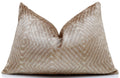 Champagne Diamond Silk Velvet Lumbar Pillow 16x24 | Handmade Neutral Designer Accent Pillow