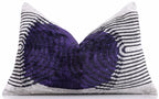 Luxury Purple Silk Velvet Throw Pillow 16x24 – Handmade Modern Geometric Lumbar-0