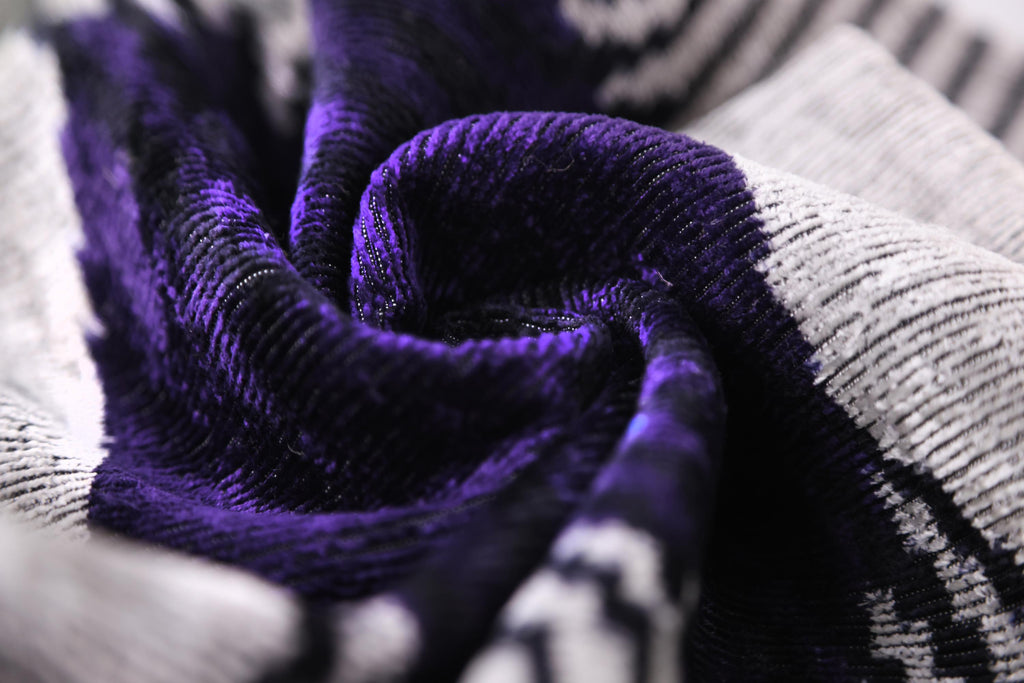 Luxury Purple Silk Velvet Throw Pillow 16x24 – Handmade Modern Geometric Lumbar-1
