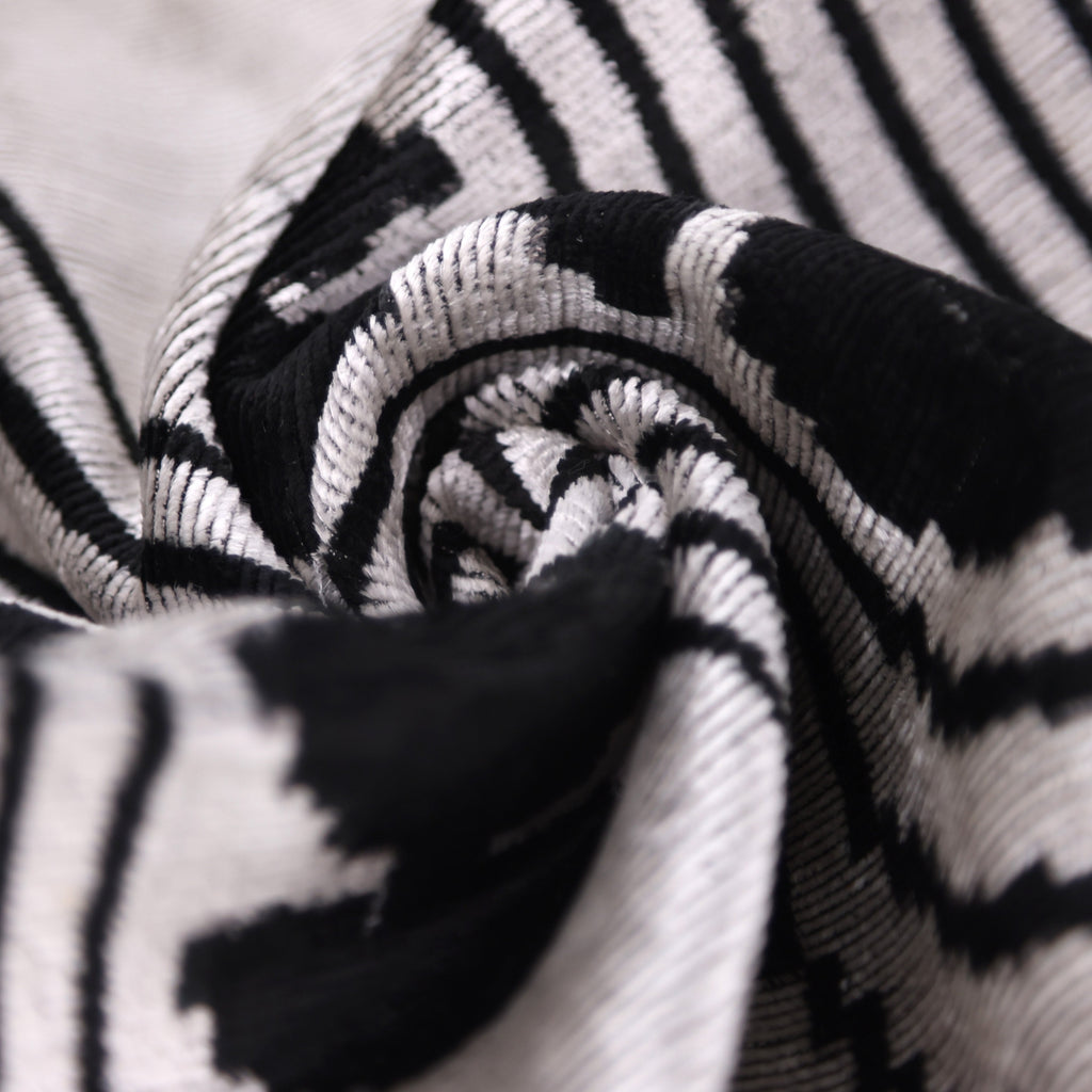 Handmade Silver Black Velvet Lumbar Pillow 16x24 – Modern Geometric Designer Cushion