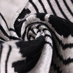 Handmade Silver Black Velvet Lumbar Pillow 16x24 – Modern Geometric Designer Cushion