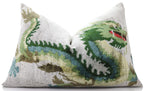 Luxury Dragon Silk Velvet Pillow 16x24 – Handmade Artisan Lumbar Cushion