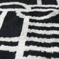 Luxury Black & White Geometric Velvet Pillow 16x24 – Handmade Silk Lumbar Cushion