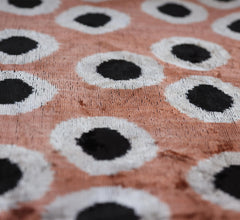 Copper Gold Black Dot Silk Velvet Pillow – 16x16 Handmade Modern Cushion