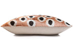 Copper Gold Black Dot Silk Velvet Lumbar Pillow – 16x24 Handmade Modern Cushion