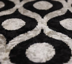 Black Silver Silk Velvet Pillow – 20x20 Handmade Modern Ikat Cushion