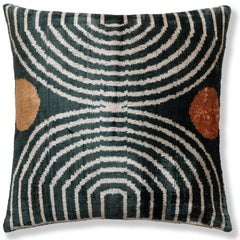 The Emerald Green & Geometric Arch Silk Velvet Pillow - 20" x 20"