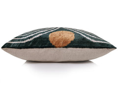 The Emerald Green & Geometric Arch Silk Velvet Pillow - 20" x 20"