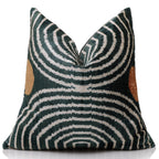 The Emerald Green & Geometric Arch Silk Velvet Pillow - 20" x 20"