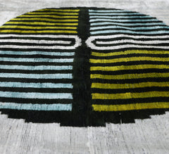 Handmade Geometric Silk Velvet Lumbar Pillow 20x20 Inch