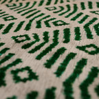 Hand-Knotted Emerald Green Geometric Silk Velvet Pillow - 20x20 Ikat
