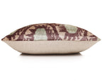 Handmade Velvet Ikat Lumbar Pillow 16x24 | Dusty Rose & Sage Medallion