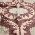 Handmade Velvet Ikat Lumbar Pillow 16x24 | Dusty Rose & Sage Medallion