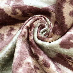 Handmade Velvet Ikat Lumbar Pillow 16x24 | Dusty Rose & Sage Medallion