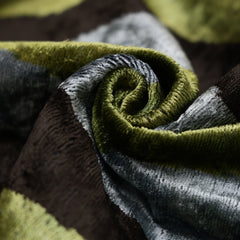 Handmade Olive Green & Charcoal Ikat Velvet Lumbar Pillow 16x24 | Modern Organic Accent