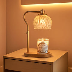 Goldtone Candle Warmer Lamp With Programmable Timer