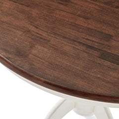 Round Dining Table Set Distressed White Five Piece Set-2