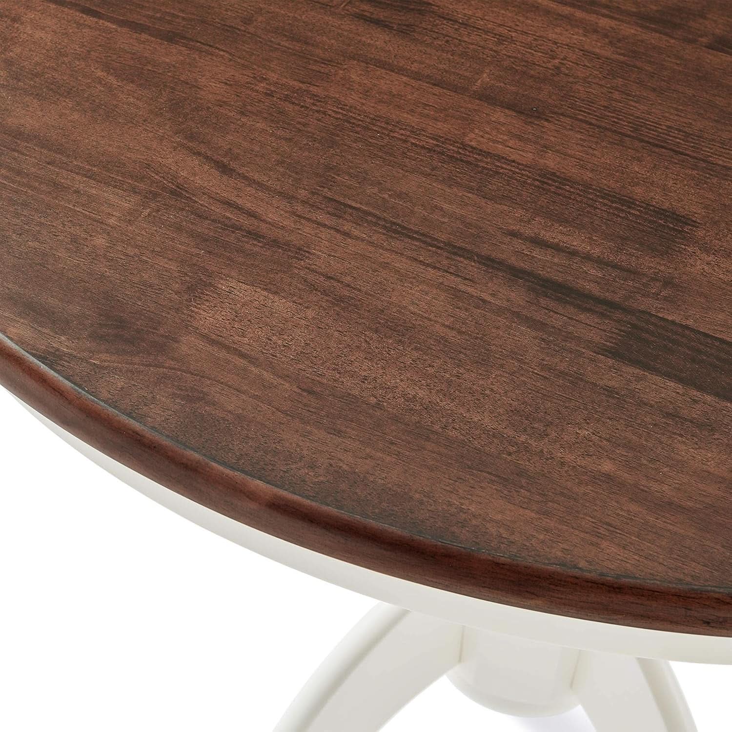 Round Dining Table Set Distressed White Five Piece Set-2