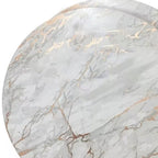 15" X 15" Gold Ivory And Gray Abstract Agglomerated cork Round Placemats-6