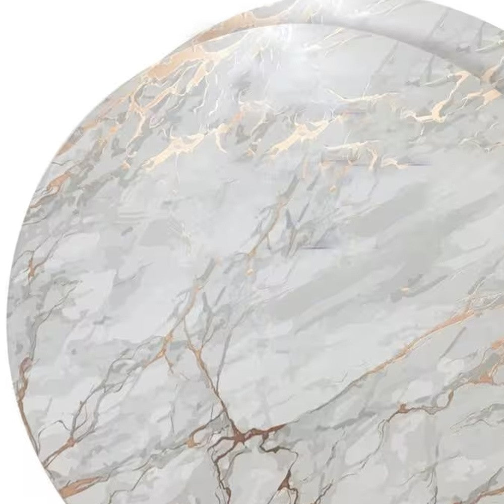 15" X 15" Gold Ivory And Gray Abstract Agglomerated cork Round Placemats-6