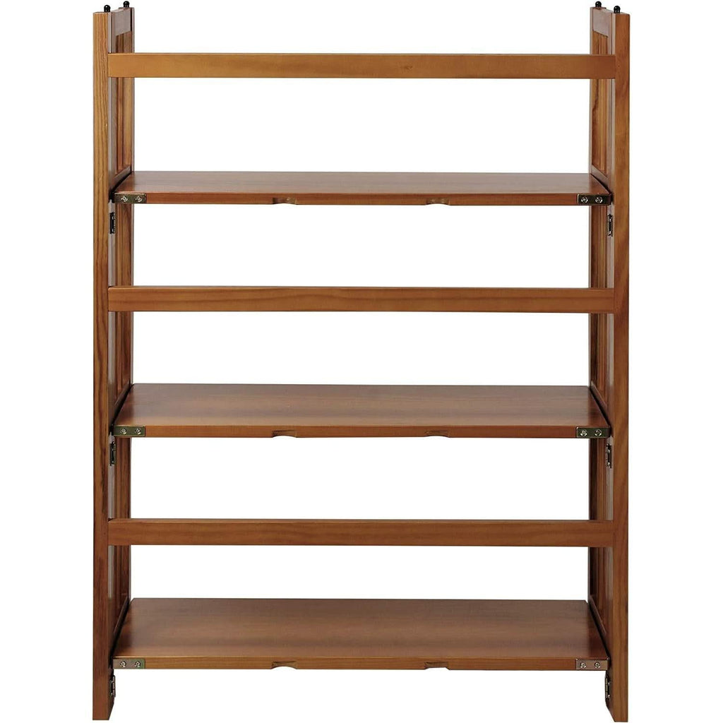 Chestnut Three Shelf Stackable Bookcase Solid Wood-3