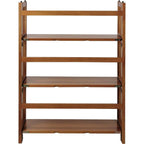 Chestnut Three Shelf Stackable Bookcase Solid Wood-3