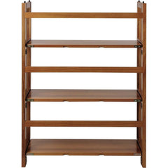 Chestnut Three Shelf Stackable Bookcase Solid Wood-3