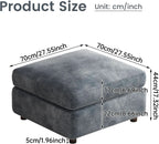 Blue Grey Upholstered Storage Ottoman For Sectional-1