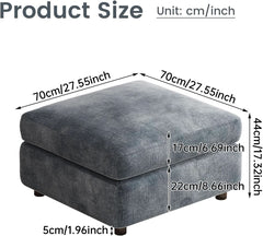 Blue Grey Upholstered Storage Ottoman For Sectional-1