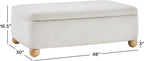 Contemporary Large Ivory Storage Ottoman With Legs-1