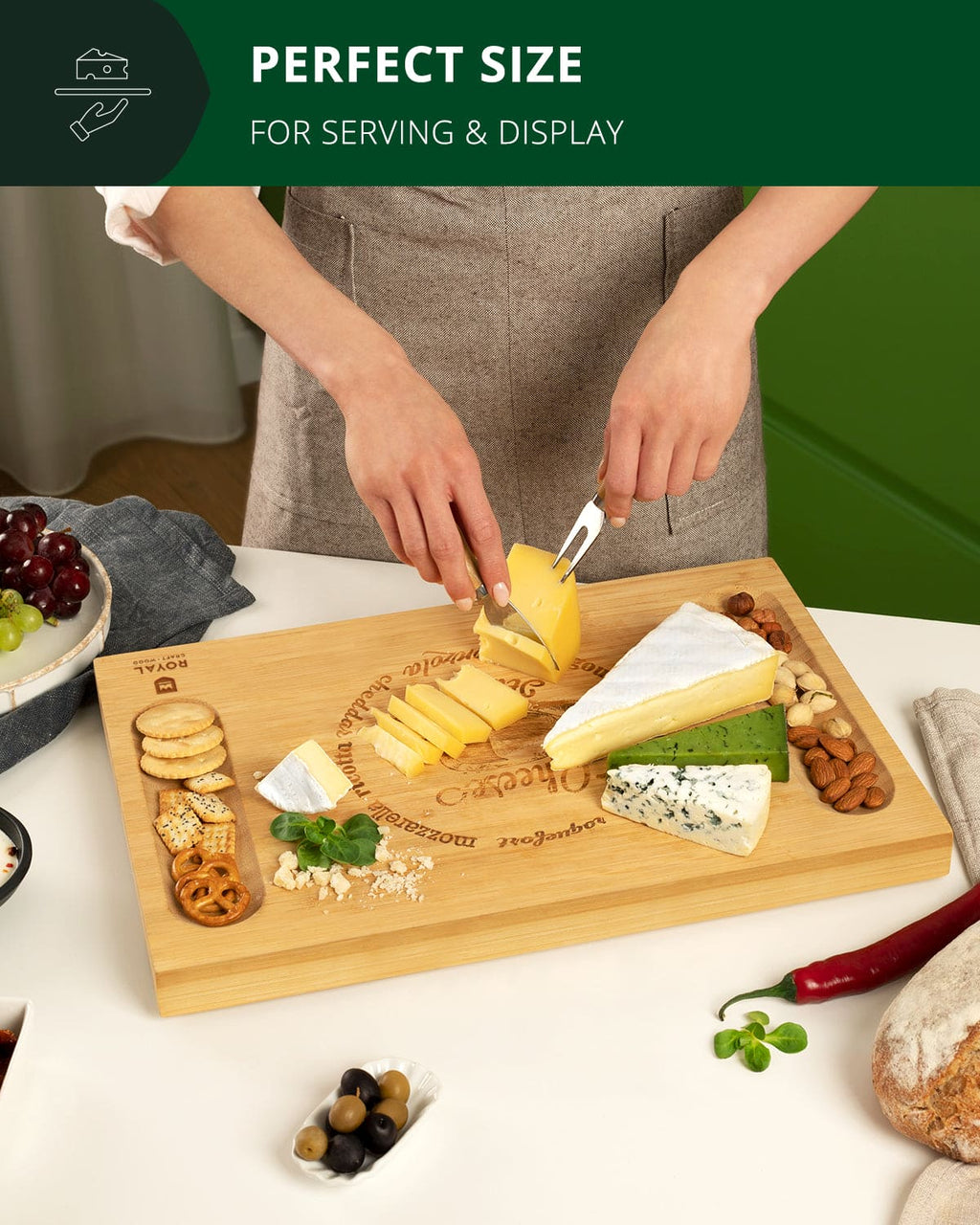 Cheese Board w/knives, 16.5"x11"-3
