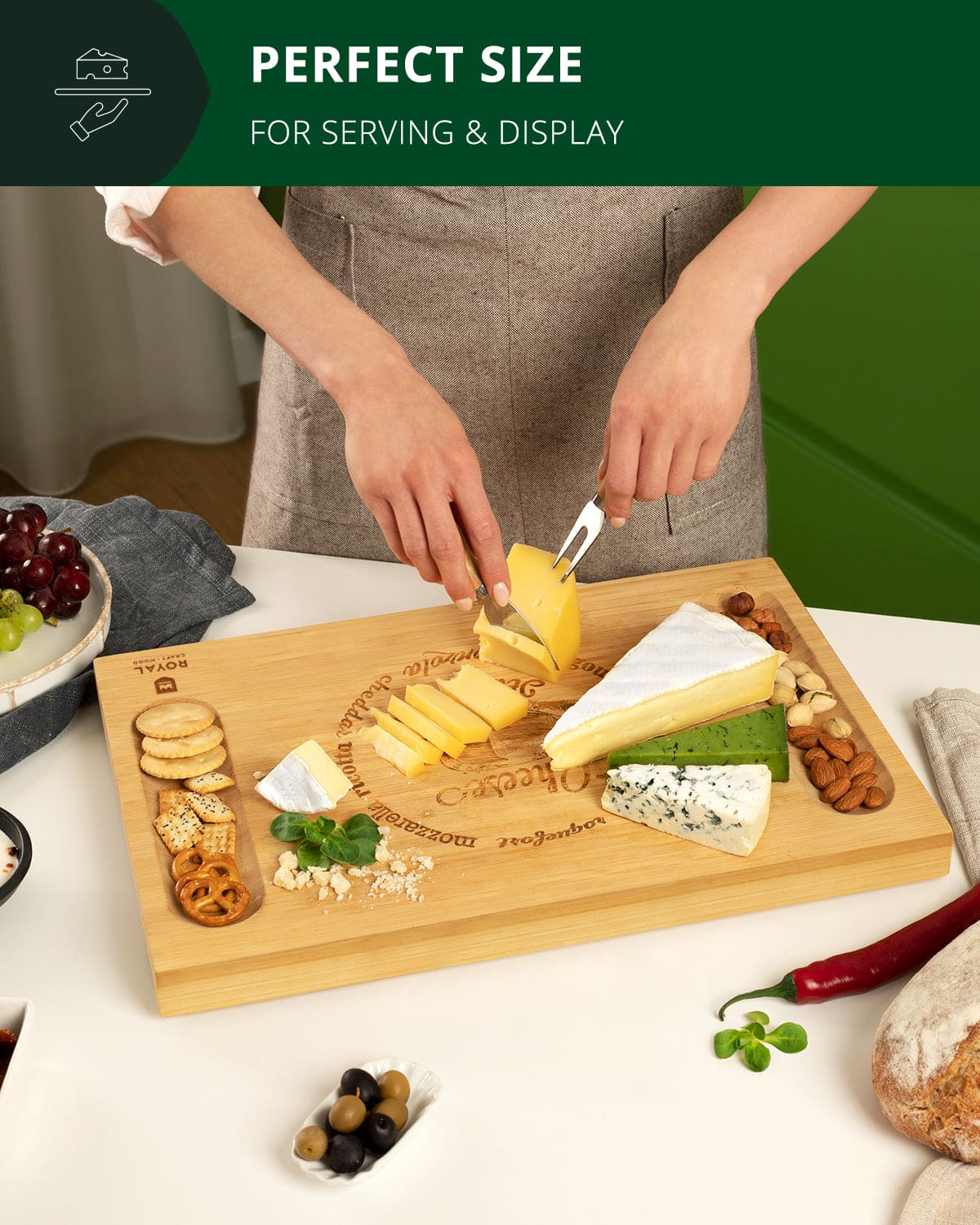 Cheese Board w/knives, 16.5"x11"-3