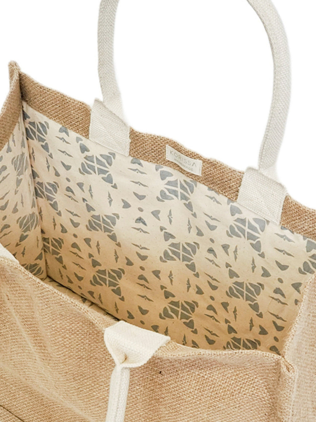 Jute Canvas Gift Bag With Pompom (M)-3