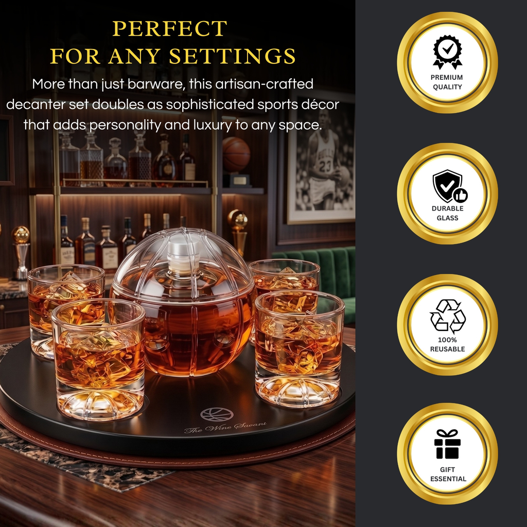 Basketball Decanter Set, Whiskey Scotch or Bourbon Decanter-3