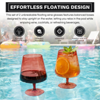 Floating Wine Glasses for Pool - Set of 2-15 OZ (Muted Red)-3