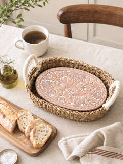 Bread Warmer & Basket - Garden Oval