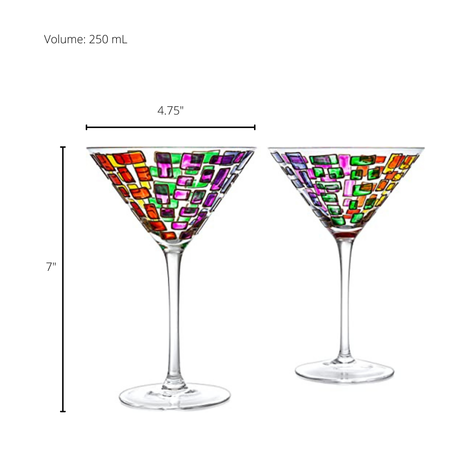 Renaissance Holiday Stained Glass Windows, (Martini Glasses)-4