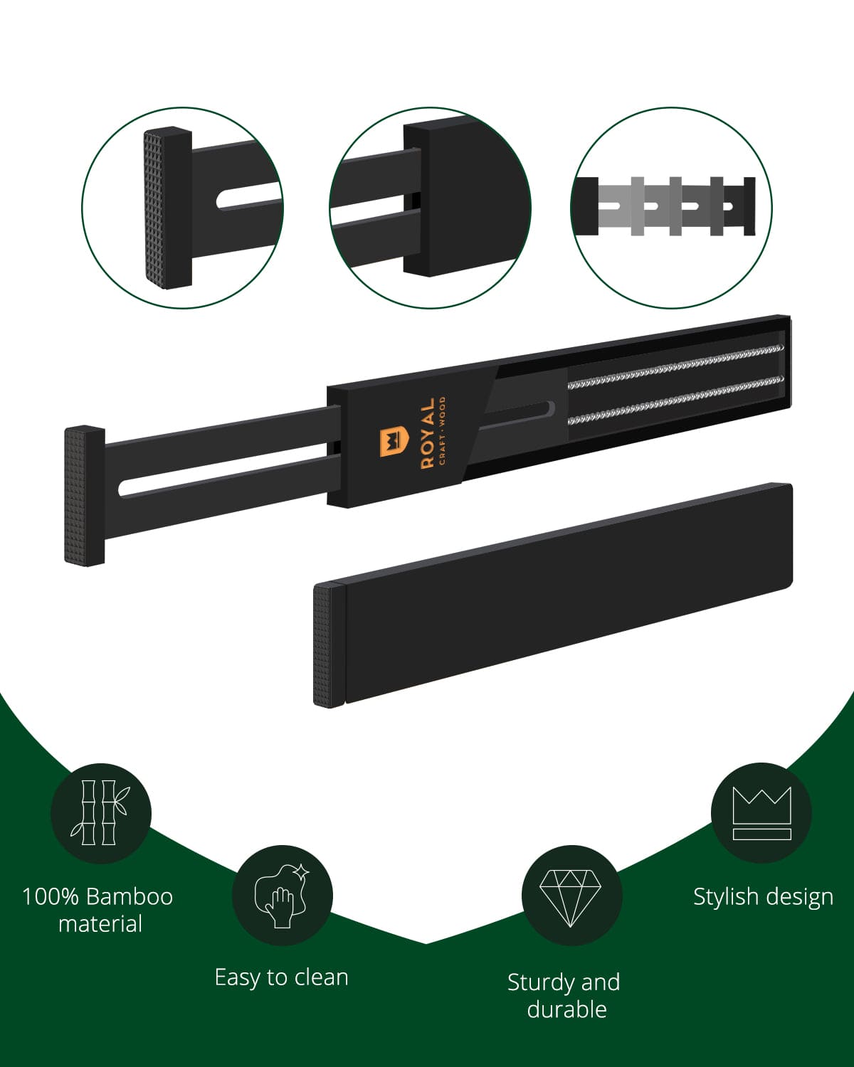 Drawer Dividers 22”, Black-3